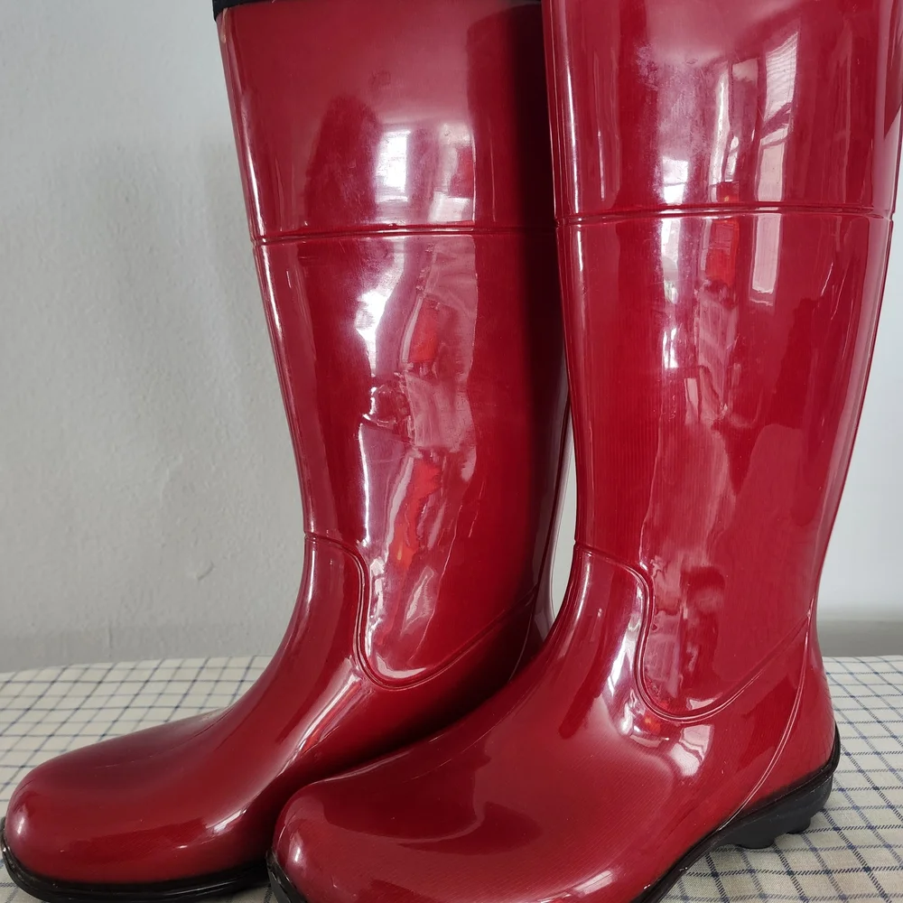 Kamik Red Rain Boots Lined With Polartec - Picture 2 of 7